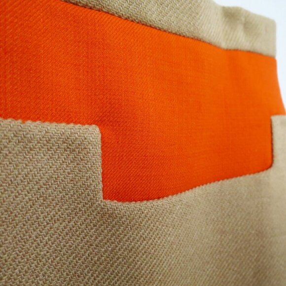 Marc Jacobs Camel and Orange Wool Micro Mini Skirt Appliqué Button Detail 4 - Picture 11 of 14